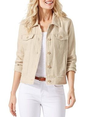 Tommy Bahama Two Palms Linen Raw Edge Jacket in natural. Size M worn once!